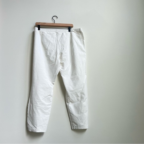 Eileen Fisher High Waist Slim Crop White Washable Stretch Crepe Pants 2X Pull-on - Picture 5 of 12